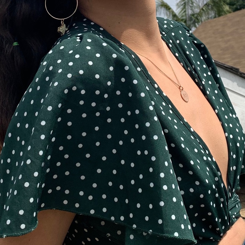 Crop/ Poka dot / Tie Top
